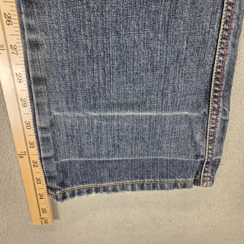 Diesel Jeans Womens 26x34 Blue Medium Wash Slim Bootcut Embroidered Italy - Picture 4 of 16
